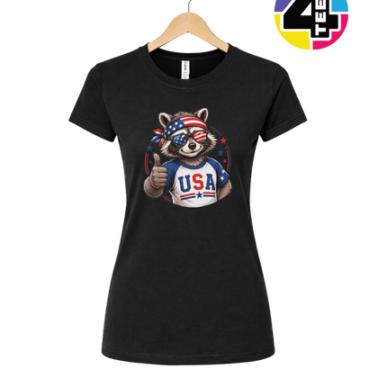 Patriotic Raccoon Thumbs Up Women's Tee