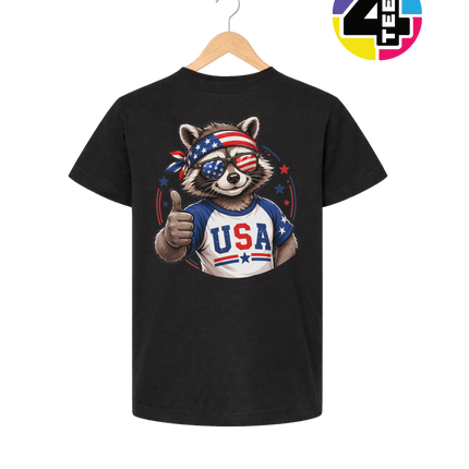 Patriotic Raccoon Thumbs Up Youth Tee