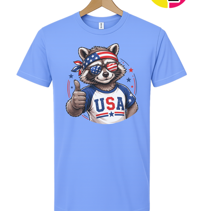 Patriotic Raccoon Thumbs Up Tee