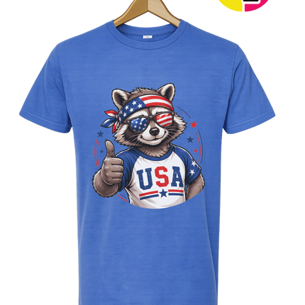Patriotic Raccoon Thumbs Up Tee
