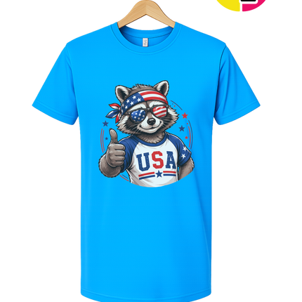 Patriotic Raccoon Thumbs Up Tee