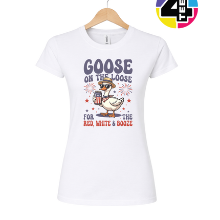 Goose on the Loose Red White & Booze Women's Tee