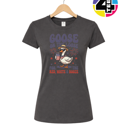 Goose on the Loose Red White & Booze Women's Tee