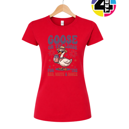 Goose on the Loose Red White & Booze Women's Tee