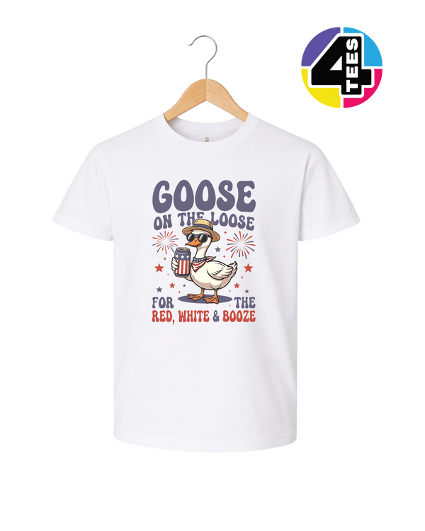 Goose on the Loose Red White & Booze Youth Tee