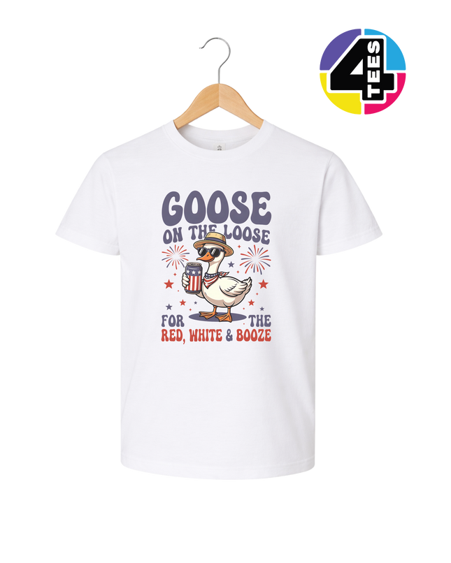 Goose on the Loose Red White & Booze Youth Tee