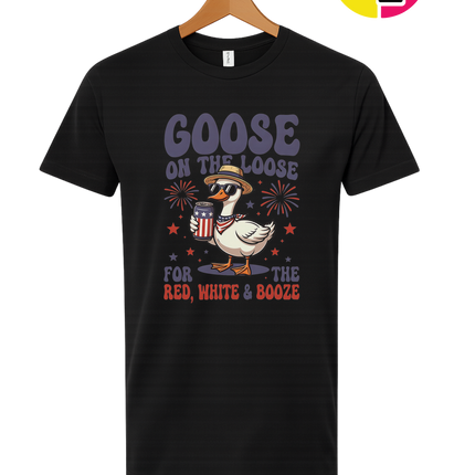 Goose on the Loose Red White & Booze Tee