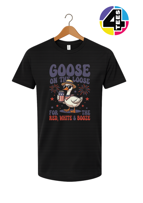 Goose on the Loose Red White & Booze Tee