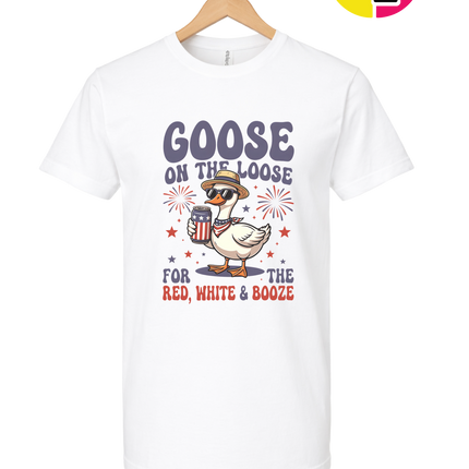 Goose on the Loose Red White & Booze Tee