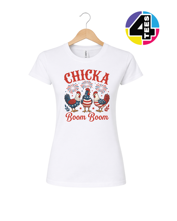 Chicka Boom Boom Patriotic Chickens Women's Tee
