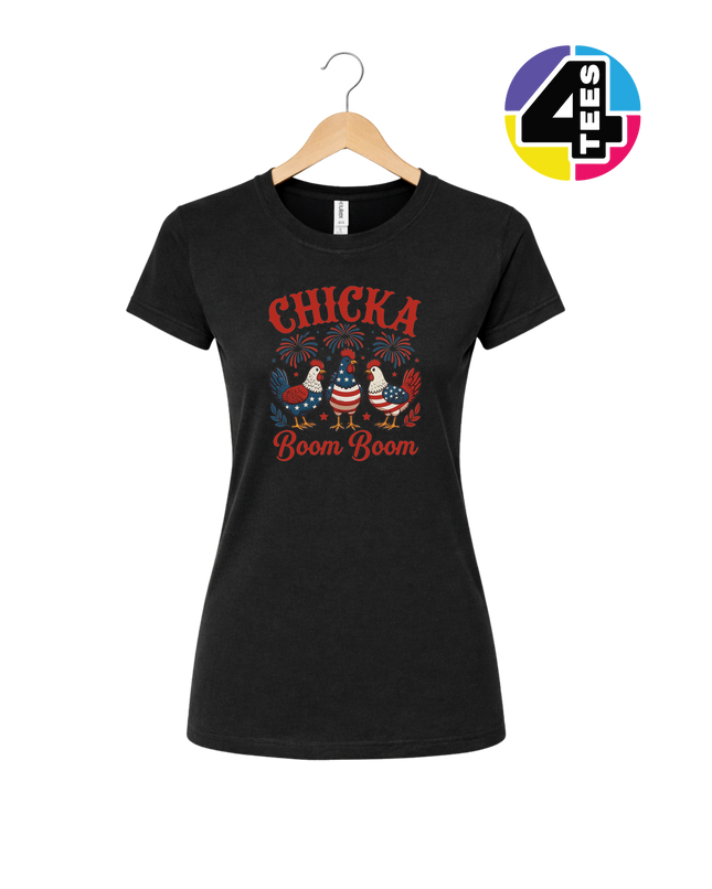 Chicka Boom Boom Patriotic Chickens Women's Tee