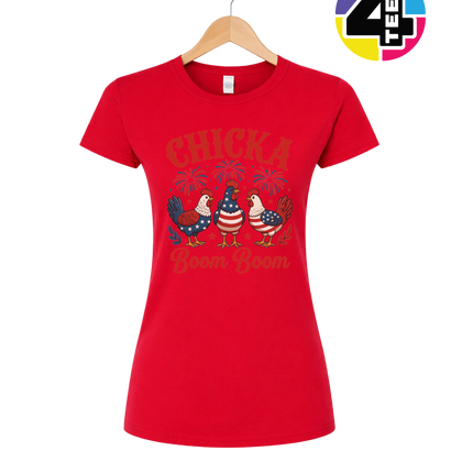 Chicka Boom Boom Patriotic Chickens Women's Tee