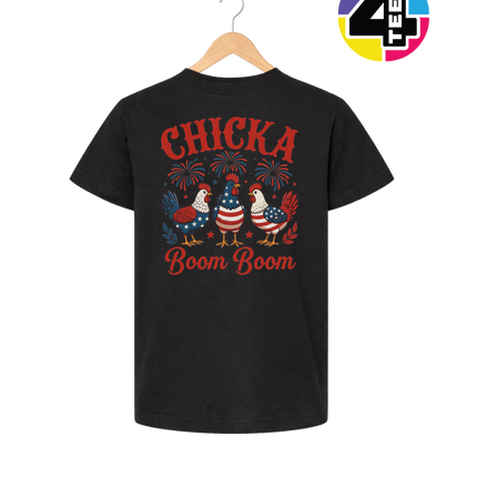 Chicka Boom Boom Patriotic Chickens Youth Tee