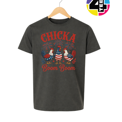 Chicka Boom Boom Patriotic Chickens Youth Tee