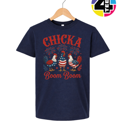 Chicka Boom Boom Patriotic Chickens Youth Tee