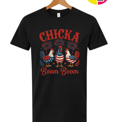 Chicka Boom Boom Patriotic Chickens Tee