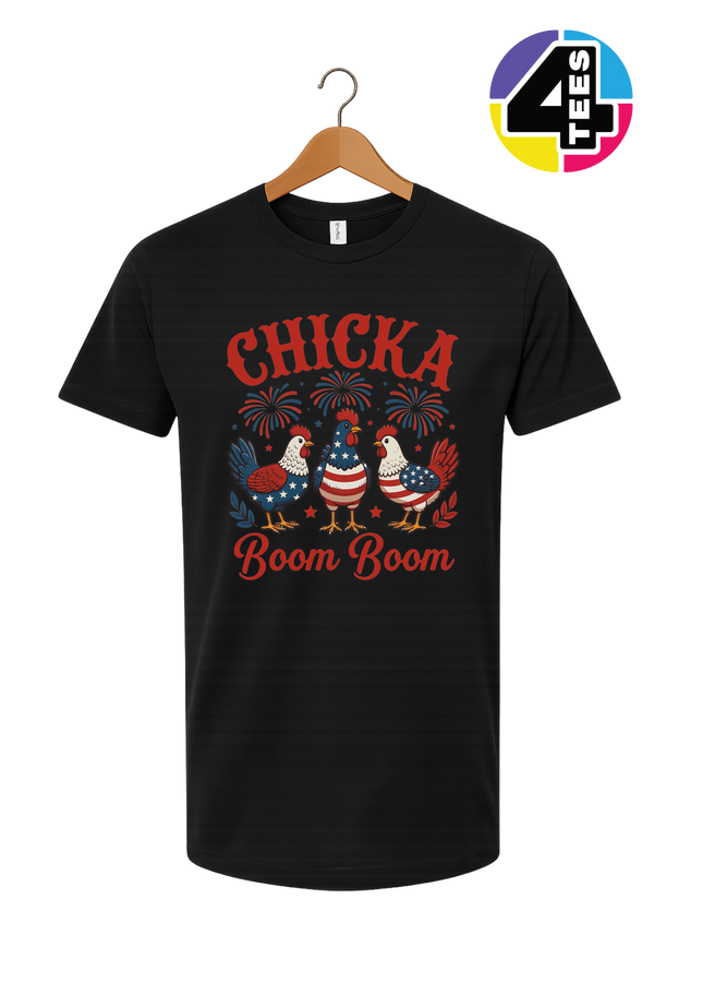 Chicka Boom Boom Patriotic Chickens Tee