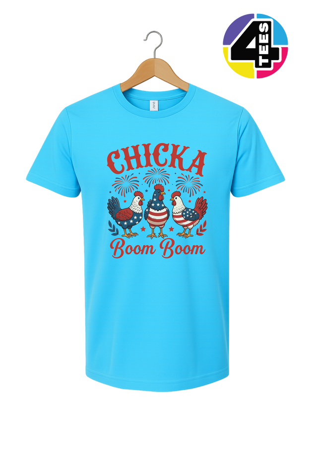 Chicka Boom Boom Patriotic Chickens Tee