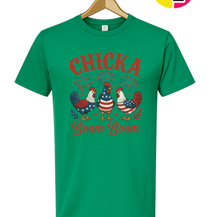 Chicka Boom Boom Patriotic Chickens Tee