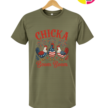Chicka Boom Boom Patriotic Chickens Tee
