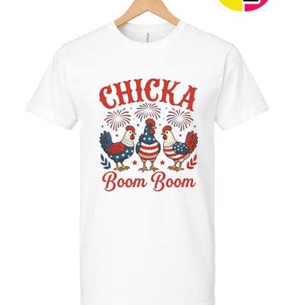 Chicka Boom Boom Patriotic Chickens Tee