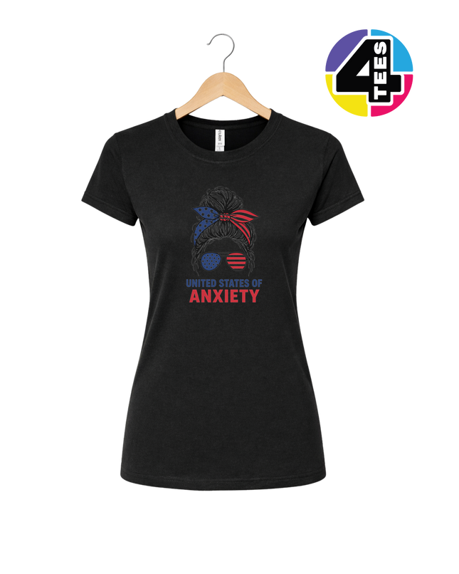 United States of Anxiety Messy Bun Women's Tee
