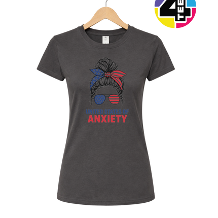 United States of Anxiety Messy Bun Women's Tee