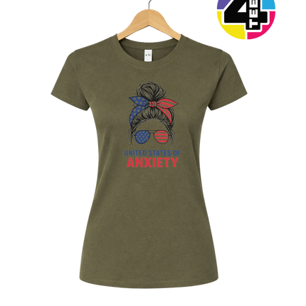 United States of Anxiety Messy Bun Women's Tee