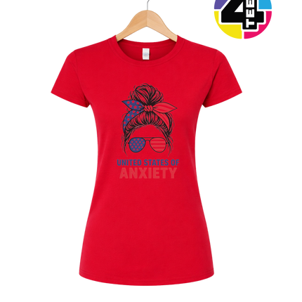 United States of Anxiety Messy Bun Women's Tee