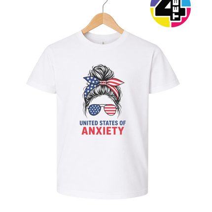 United States of Anxiety Messy Bun Youth Tee