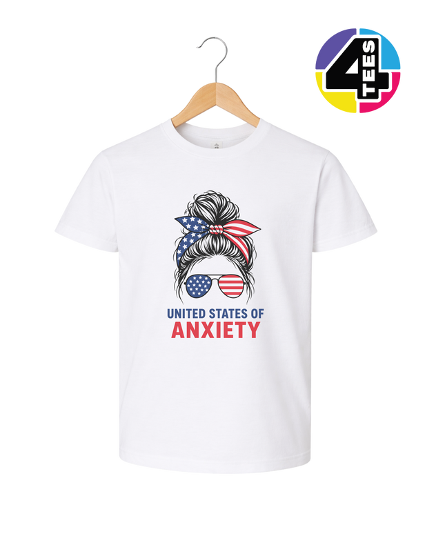 United States of Anxiety Messy Bun Youth Tee