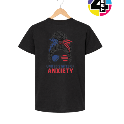 United States of Anxiety Messy Bun Youth Tee