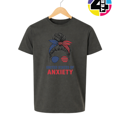 United States of Anxiety Messy Bun Youth Tee