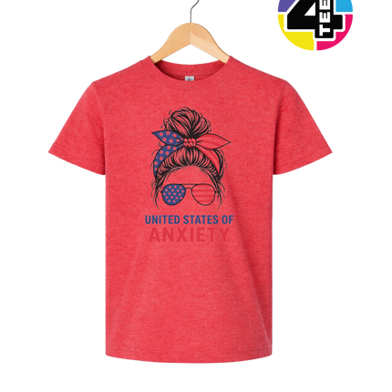 United States of Anxiety Messy Bun Youth Tee