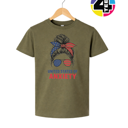 United States of Anxiety Messy Bun Youth Tee