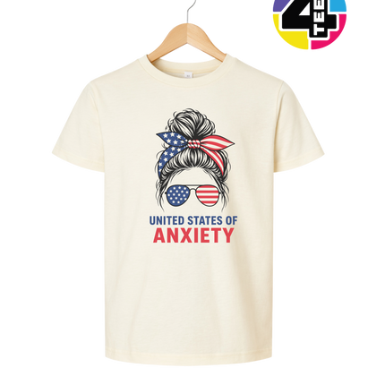United States of Anxiety Messy Bun Youth Tee