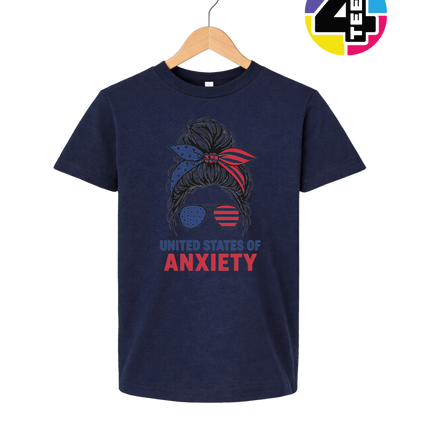 United States of Anxiety Messy Bun Youth Tee