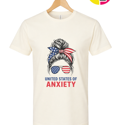United States of Anxiety Messy Bun Tee