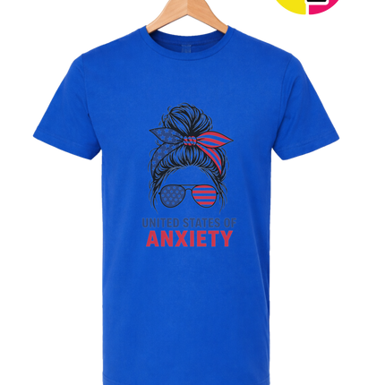 United States of Anxiety Messy Bun Tee