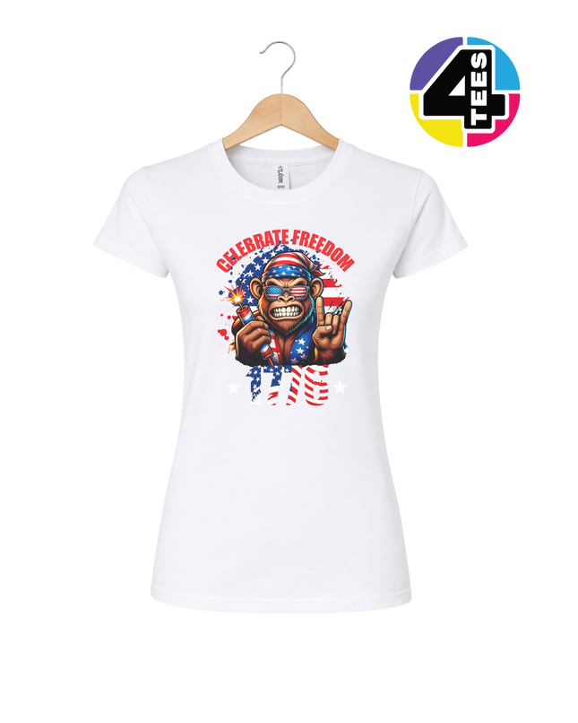 Firecracker Freedom Chimp Women's Tee