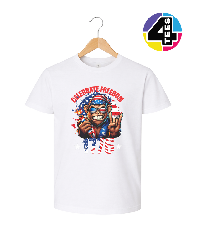 Firecracker Freedom Chimp Youth Tee