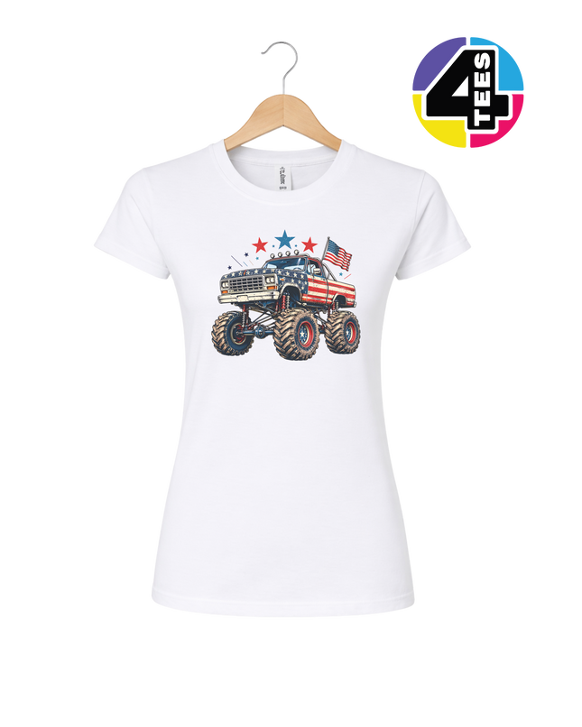 Stars & Stripes Monster Truck Women's Tee