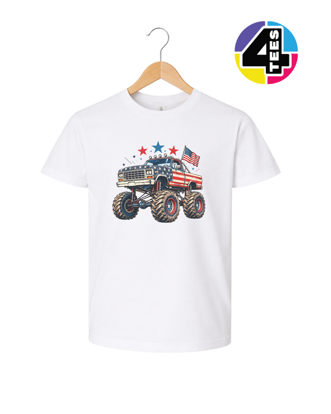 Stars & Stripes Monster Truck Youth Tee