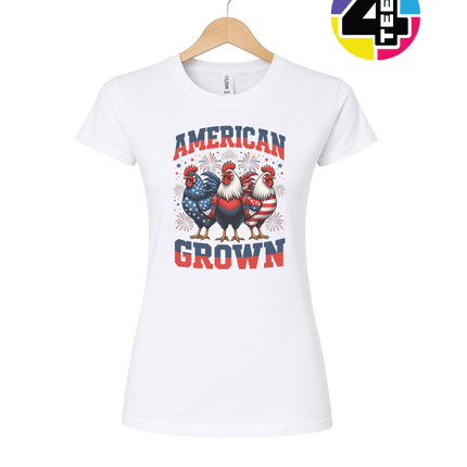 American Grown Patriotic Roosters Women's Tee