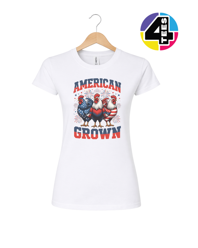 American Grown Patriotic Roosters Women's Tee
