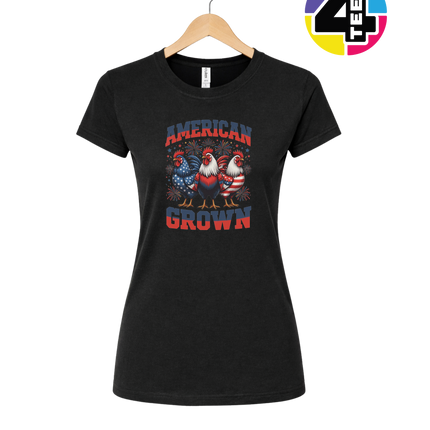American Grown Patriotic Roosters Women's Tee