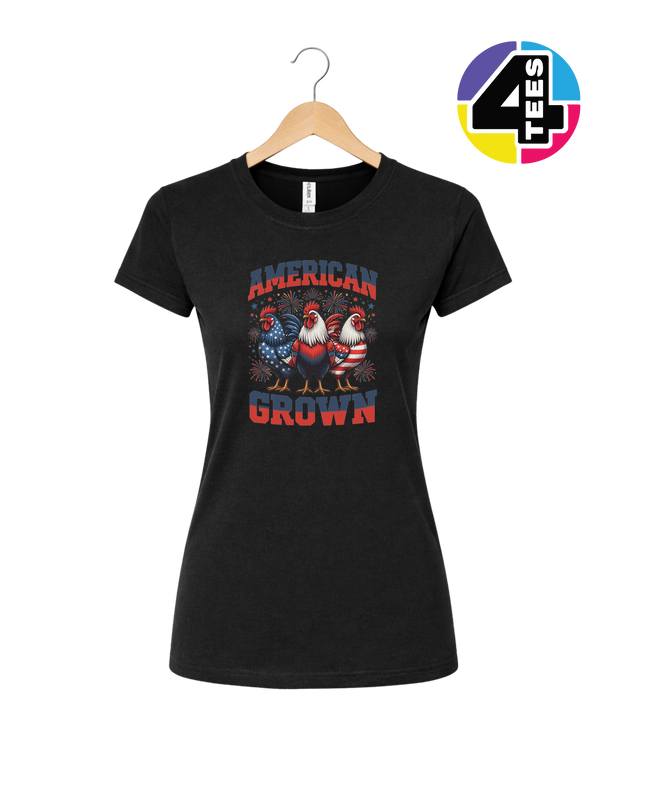 American Grown Patriotic Roosters Women's Tee