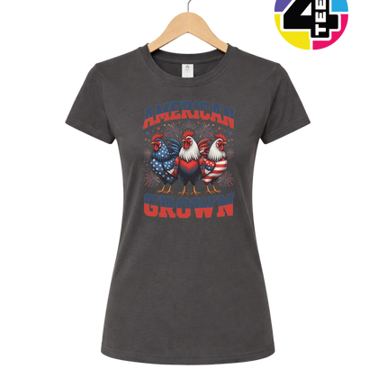 American Grown Patriotic Roosters Women's Tee