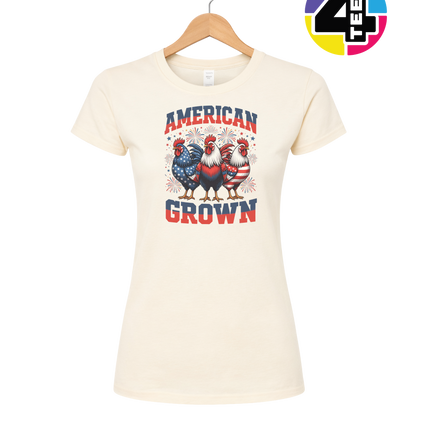 American Grown Patriotic Roosters Women's Tee
