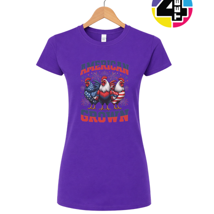 American Grown Patriotic Roosters Women's Tee